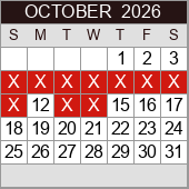 October availability calendar