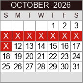 October availability calendar